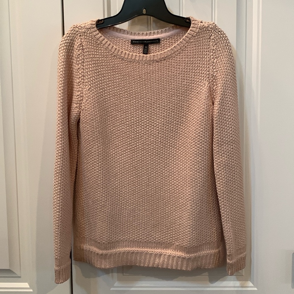 WHBM Rose Gold Blush Metallic Sweater XS